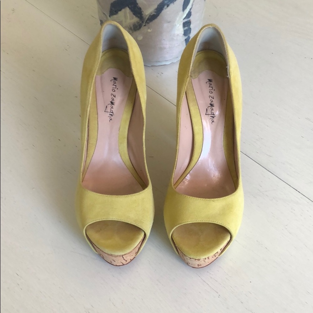 Mario Zamagna cork heeled peep toes